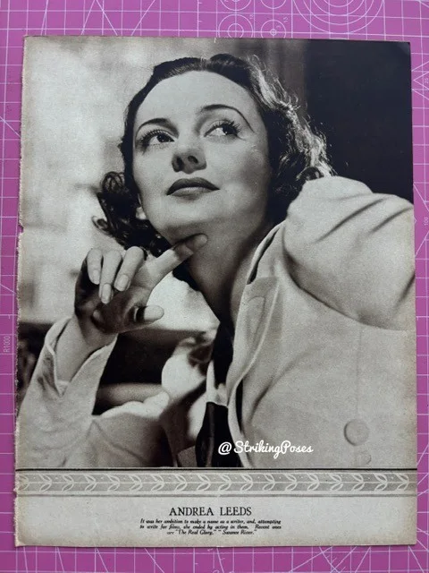 Vintage Magazine clipping GINGER ROGERS ANDREA LEEDS 1930s film stars 8x10 3/6, изображение 2