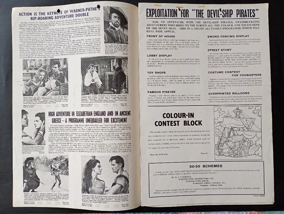 DEVIL SHIP PIRATES / THE INVINCIBLE SEVEN pressbook, изображение 2