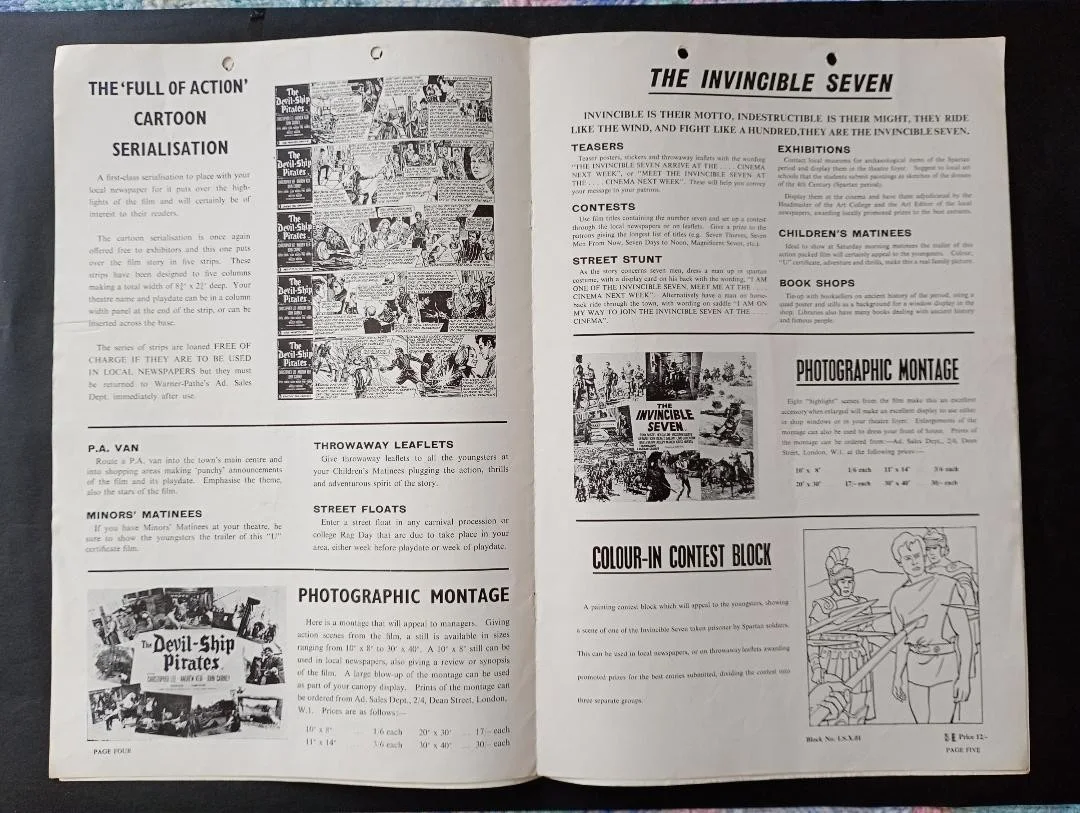 DEVIL SHIP PIRATES / THE INVINCIBLE SEVEN pressbook, изображение 3