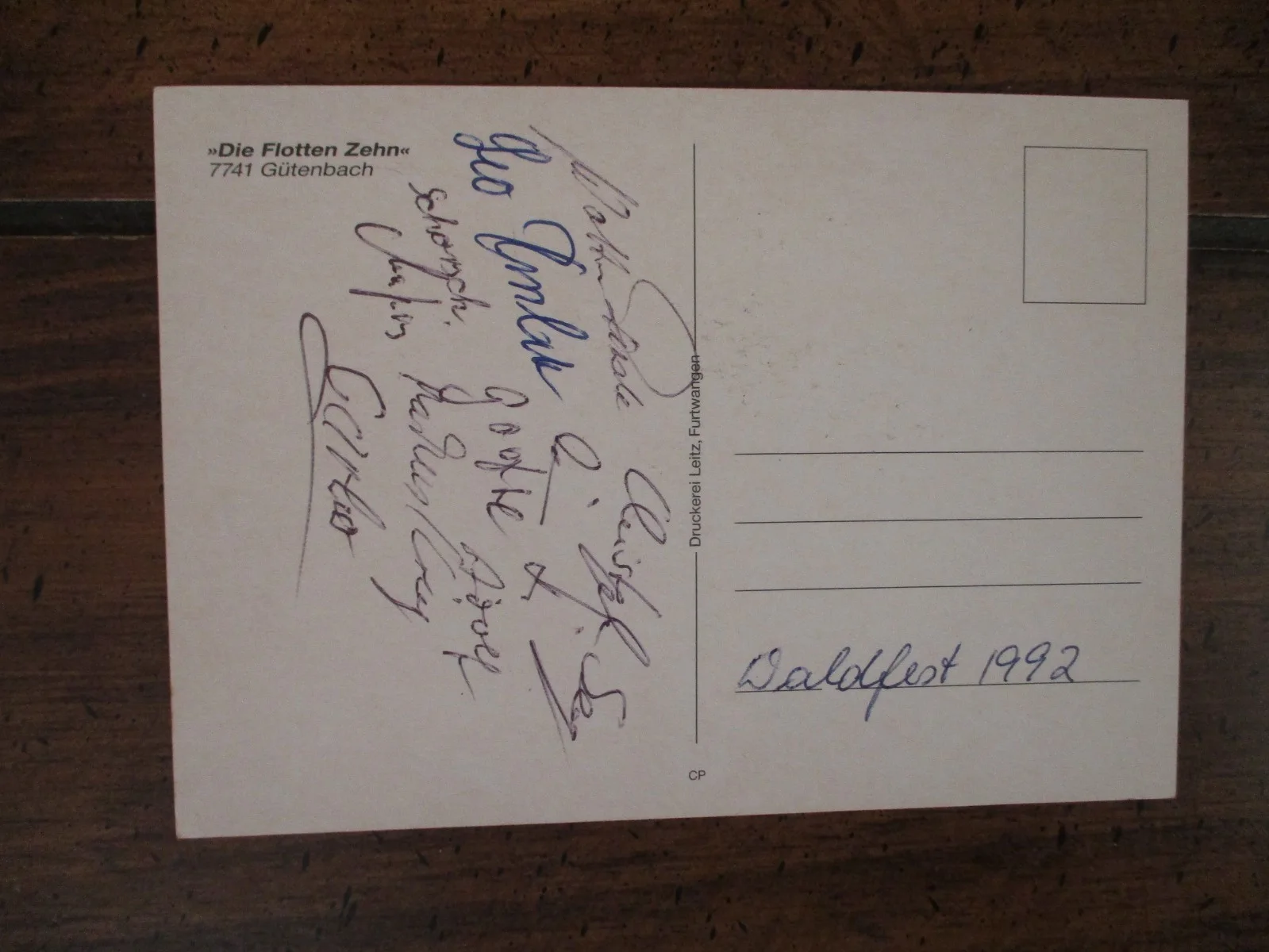 DIE FLOTTEN ZEHN Signed(By all 11 Members) 1992 6 x 4 Color Photo/Postcard, изображение 4
