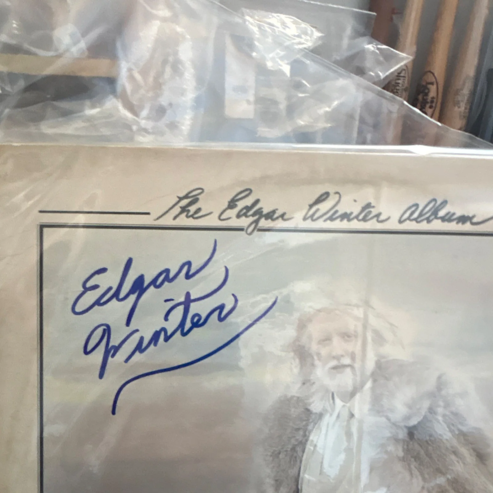 Edgar Winter The Edgar Winter Album Autographed Vinyl Record Cover AutographCOA, изображение 2