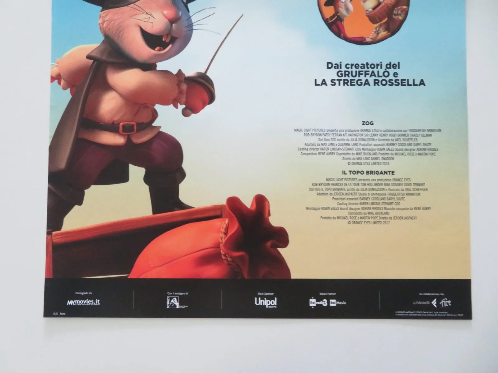 Zog + The Highway Rat ITALIAN LOCANDINA POSTER Lenny Henry David Tennant 2018, изображение 4