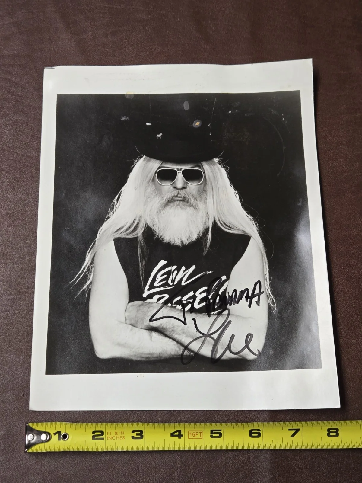 Black & White photograph of American HOF musician Leon Russell, signed (NO COA), изображение 3