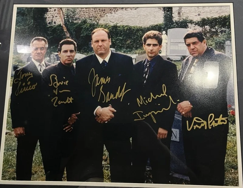 THE SOPRANOS CAST — The Sopranos Cast Signed 16x20 Photo ACOA COA Framed UV Museum Glass