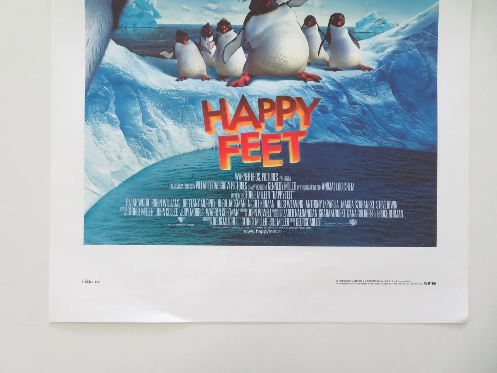 Happy Feet ITALIAN LOCANDINA POSTER Robin Williams Elijah Wood 2006, изображение 4