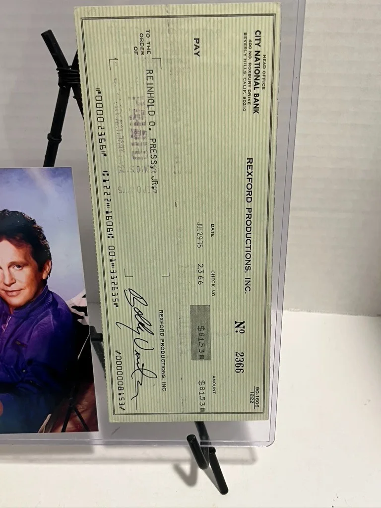 Bobby Vinton Hand Signed Cheque/Check Singer, image 2