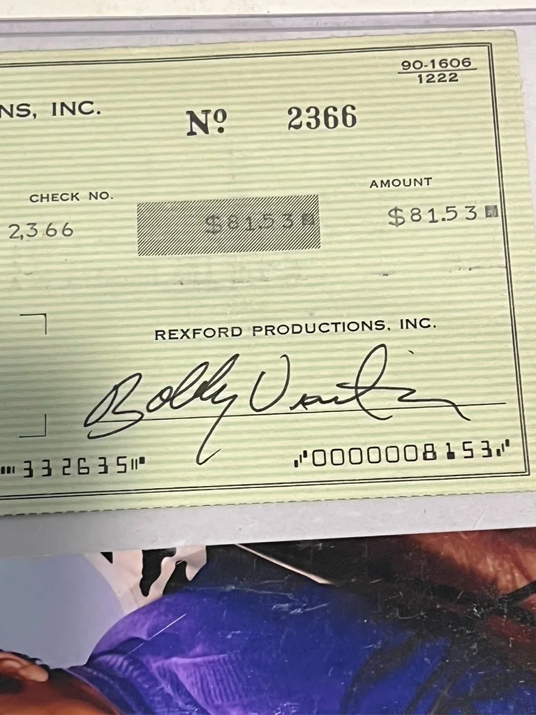 Bobby Vinton Hand Signed Cheque/Check Singer, image 3