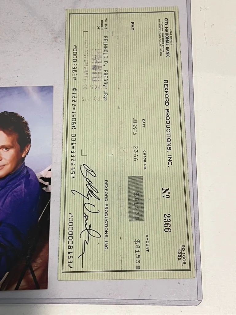 Bobby Vinton Hand Signed Cheque/Check Singer, image 4