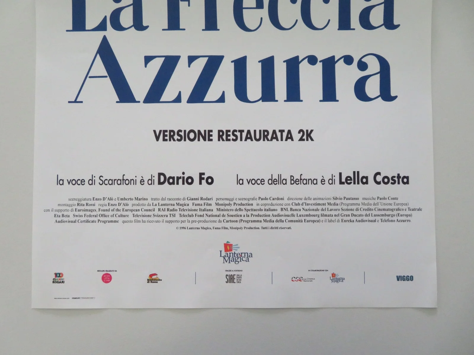 La Freccia Azzurra ITALIAN LOCANDINA POSTER Dario Fo Lella Costa 1996, изображение 4