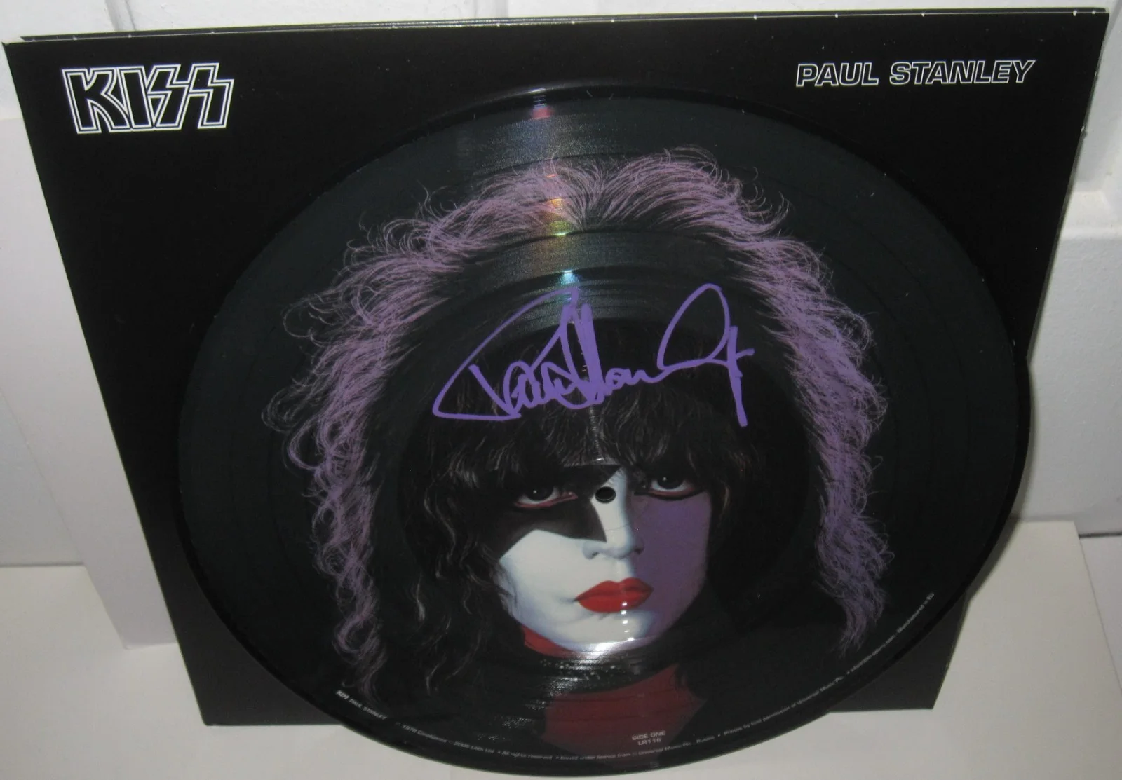 PAUL STANLEY SIGNED KISS PICTURE DISC ALBUM VINYL SOLO ROCK AUTOGRAPH JSA CERT, изображение 2
