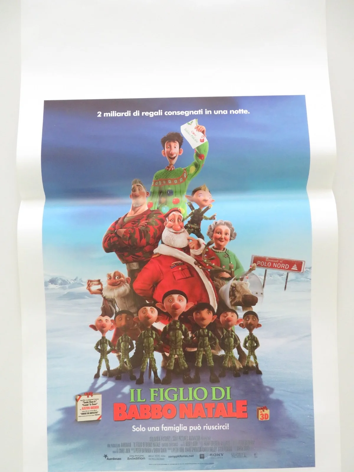 Arthur Christmas ITALIAN LOCANDINA POSTER James Mcavoy Hugh Laurie 2011, изображение 3
