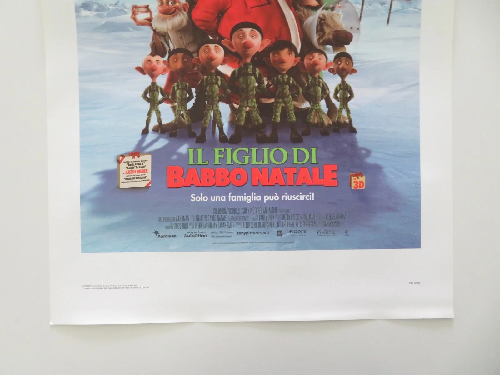 Arthur Christmas ITALIAN LOCANDINA POSTER James Mcavoy Hugh Laurie 2011, изображение 4