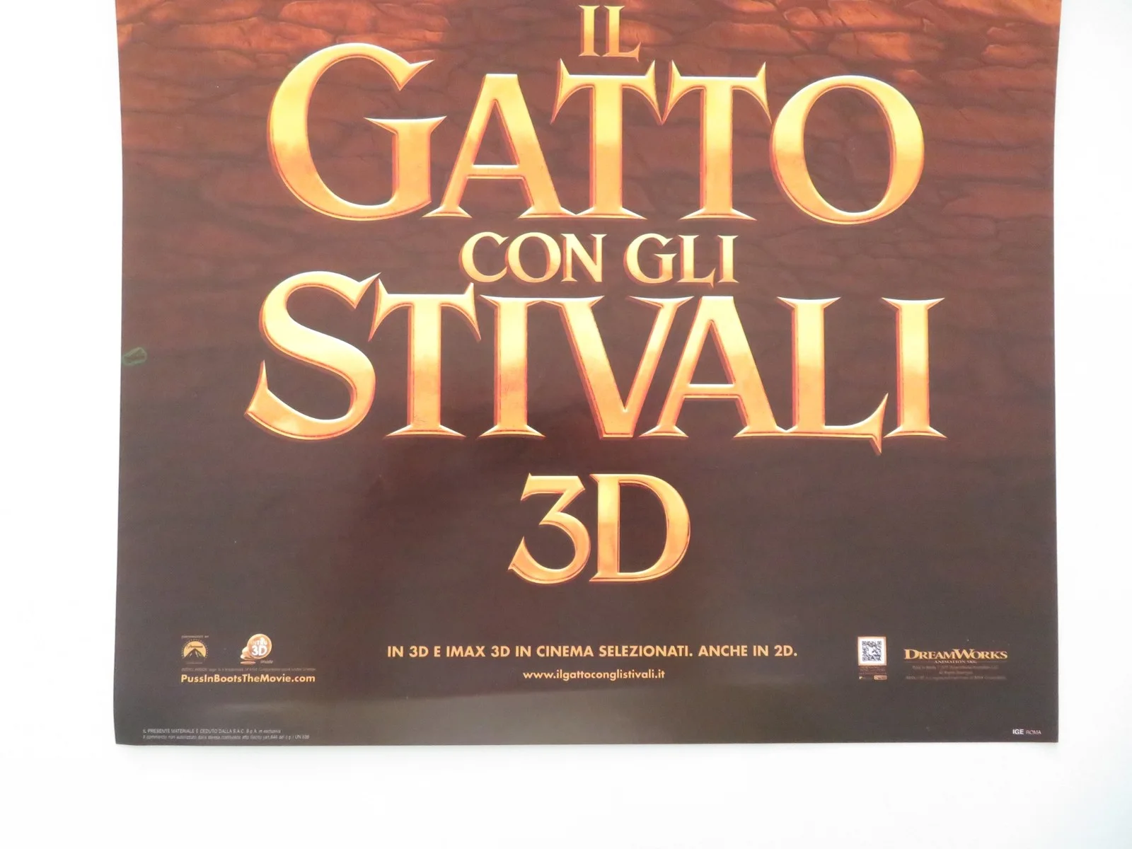 Puss In Boots ITALIAN LOCANDINA POSTER Antonio Banderas Salma Hayek 2011, изображение 4