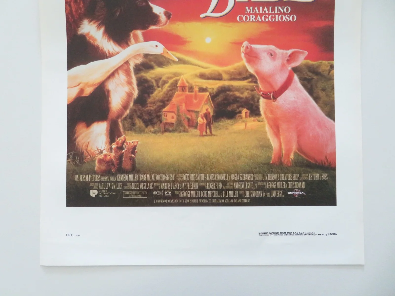 Babe ITALIAN LOCANDINA POSTER Christine Cavanaugh Miriam Margolyes 1995, изображение 4