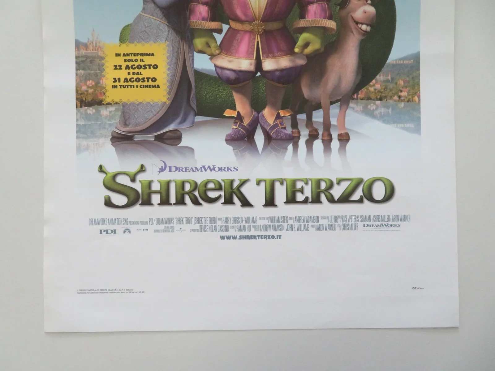 Shrek The Third ITALIAN LOCANDINA POSTER Mike Myers Eddie Murphy 2007, изображение 4