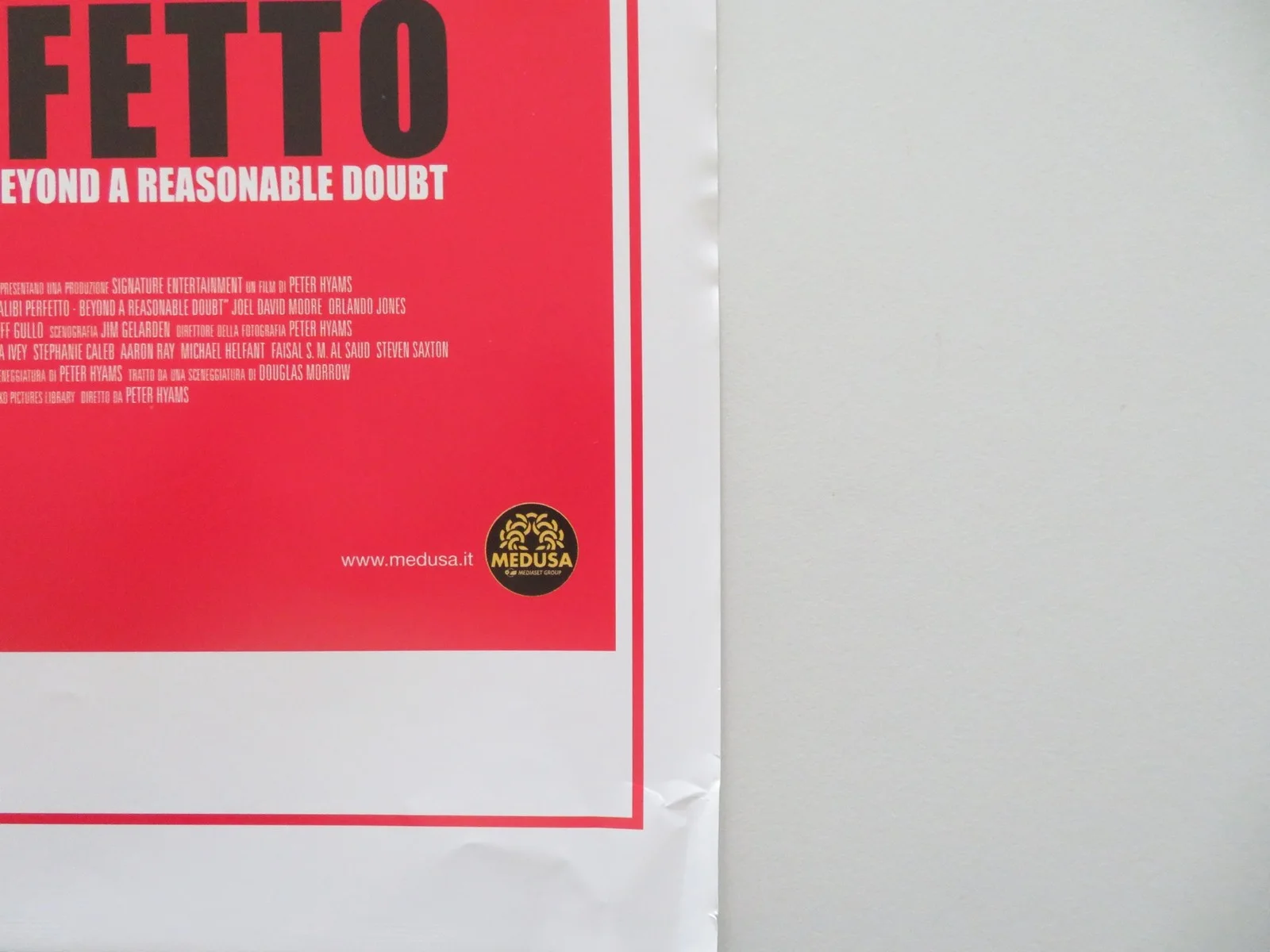 Beyond A Reasonable Doubt ITALIAN LOCANDINA POSTER DOUGLAS JESSE METCALFE 2009, изображение 5