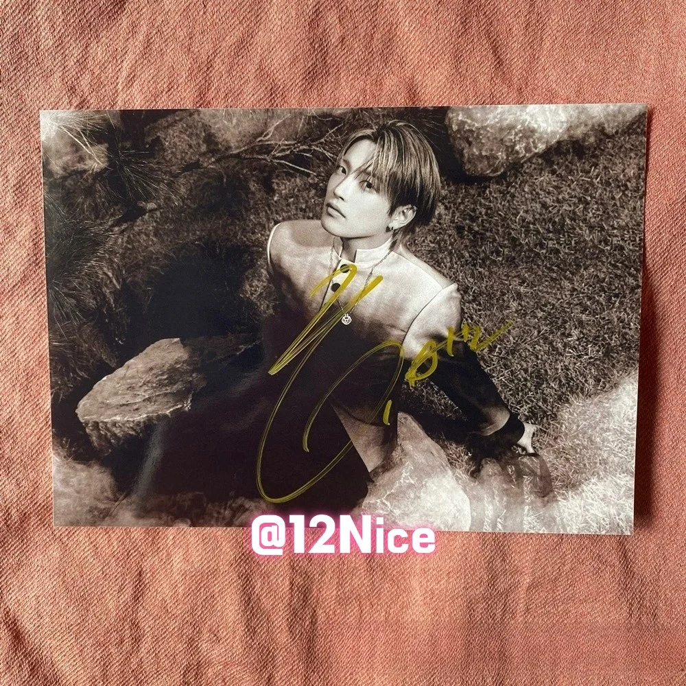 ATEEZ Hongjong Autographed Photo Golden Hour Part4 4*6 KPOP Collection 2026 #Nic, изображение 5