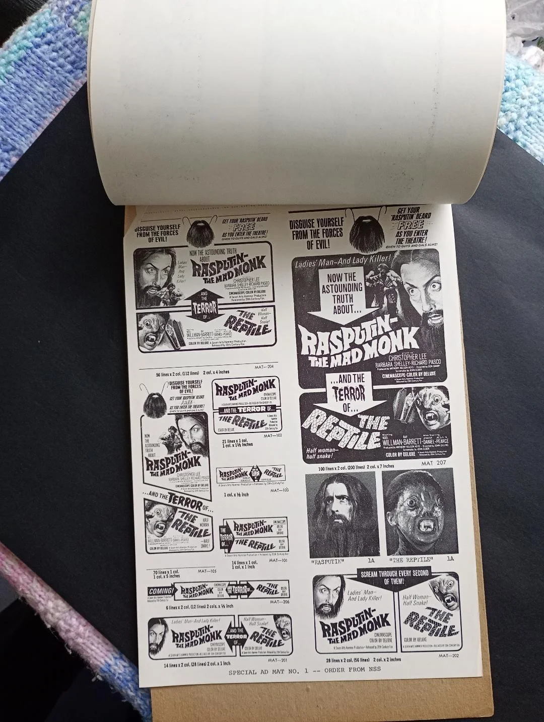 RASPUTIN THE MAD MONK / THE REPTILE pressbook, image 2
