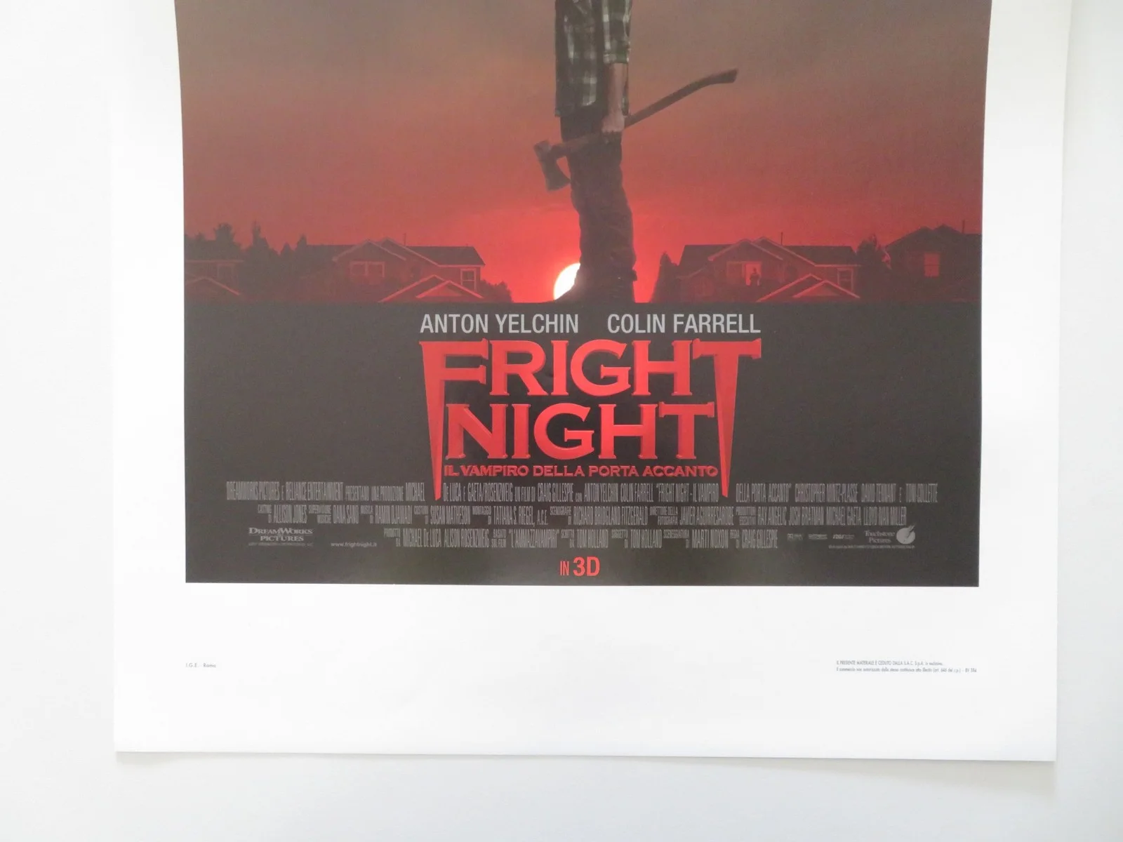 Fright Night ITALIAN LOCANDINA POSTER COLIN FARRELL ANTON YELCHIN 2011, изображение 4