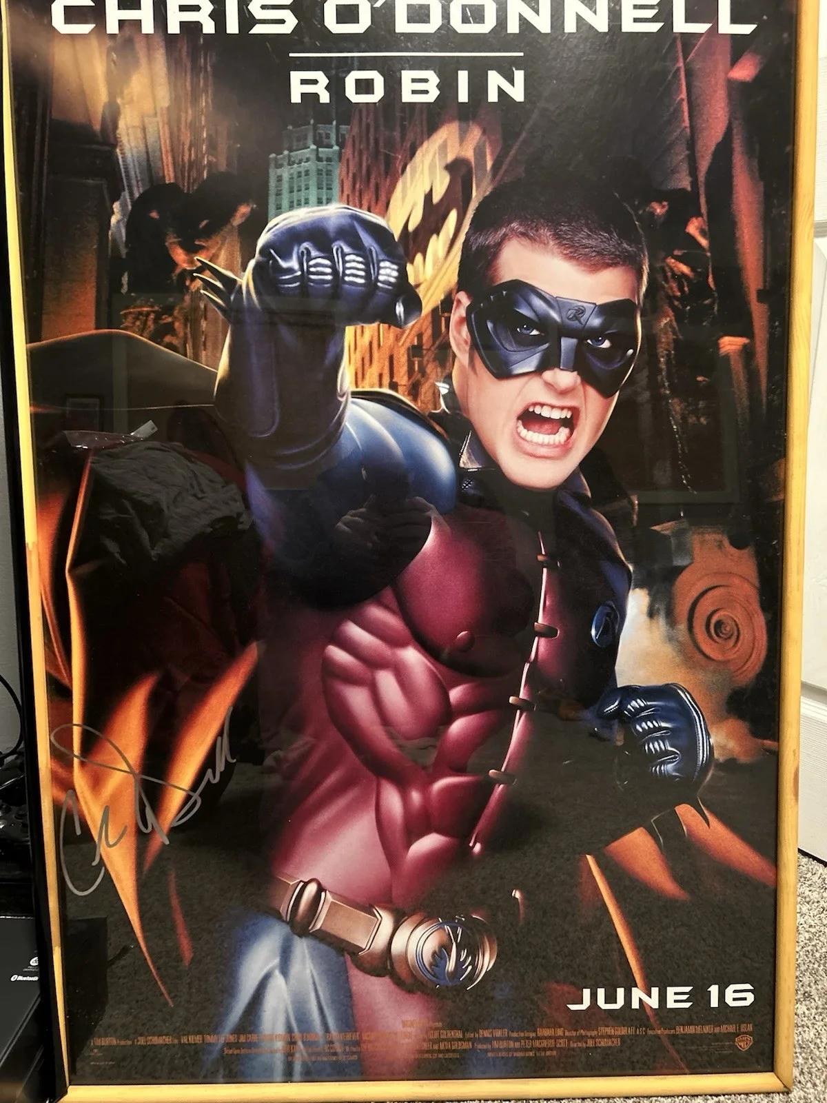 CHRIS O'DONNELL -ROBIN — Batman Forever 1995 Original Poster Signed By Chris O’Donnell “Robin”, image 4