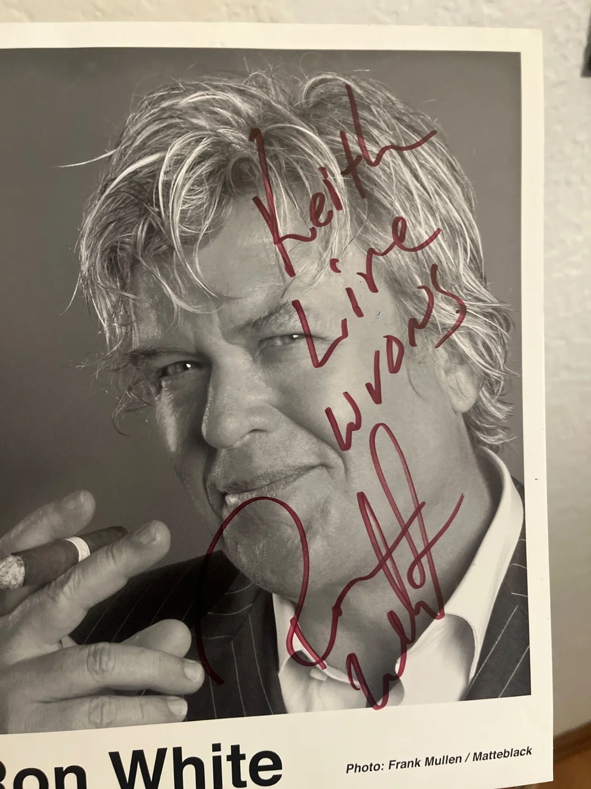 RON WHITE AUTOGRAPH 8x10 B/W Glossy SIGNED PHOTO COMEDIAN READ, image 2
