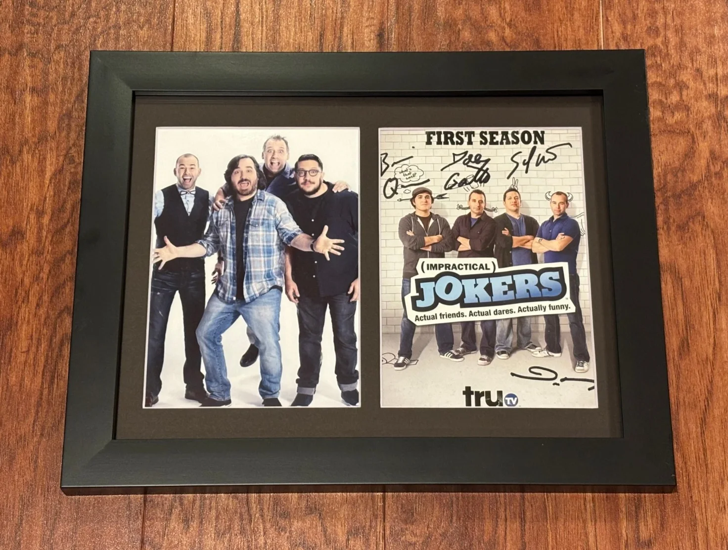 Joe Gatto, Murr, Sal Vulcano, Brian Quinn — IMPRACTICAL JOKERS (Joe,Q,Murr,Sal) Signed Autographed DVD Cover Framed