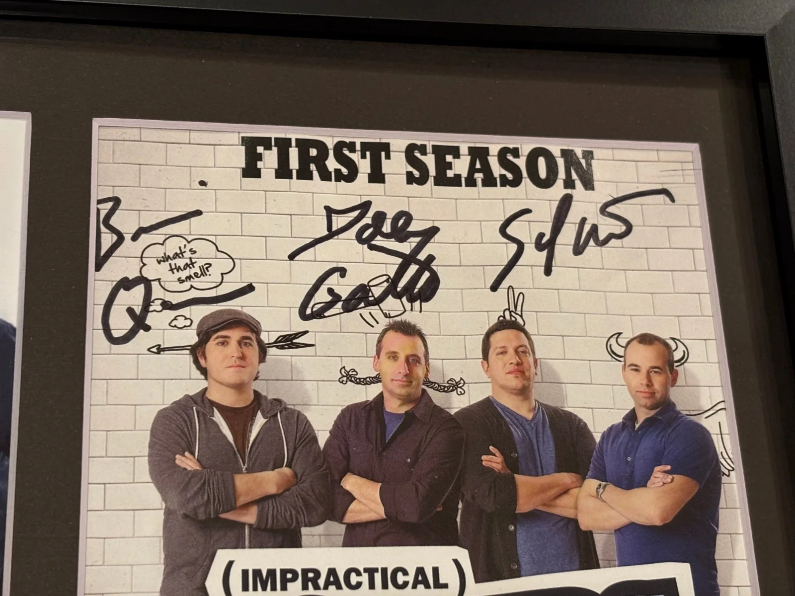 Joe Gatto, Murr, Sal Vulcano, Brian Quinn — IMPRACTICAL JOKERS (Joe,Q,Murr,Sal) Signed Autographed DVD Cover Framed, image 3