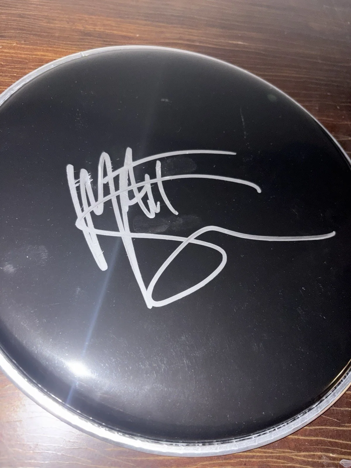 Guns and Roses Signed / Autographed Matt Sorum DrumHead, image 2