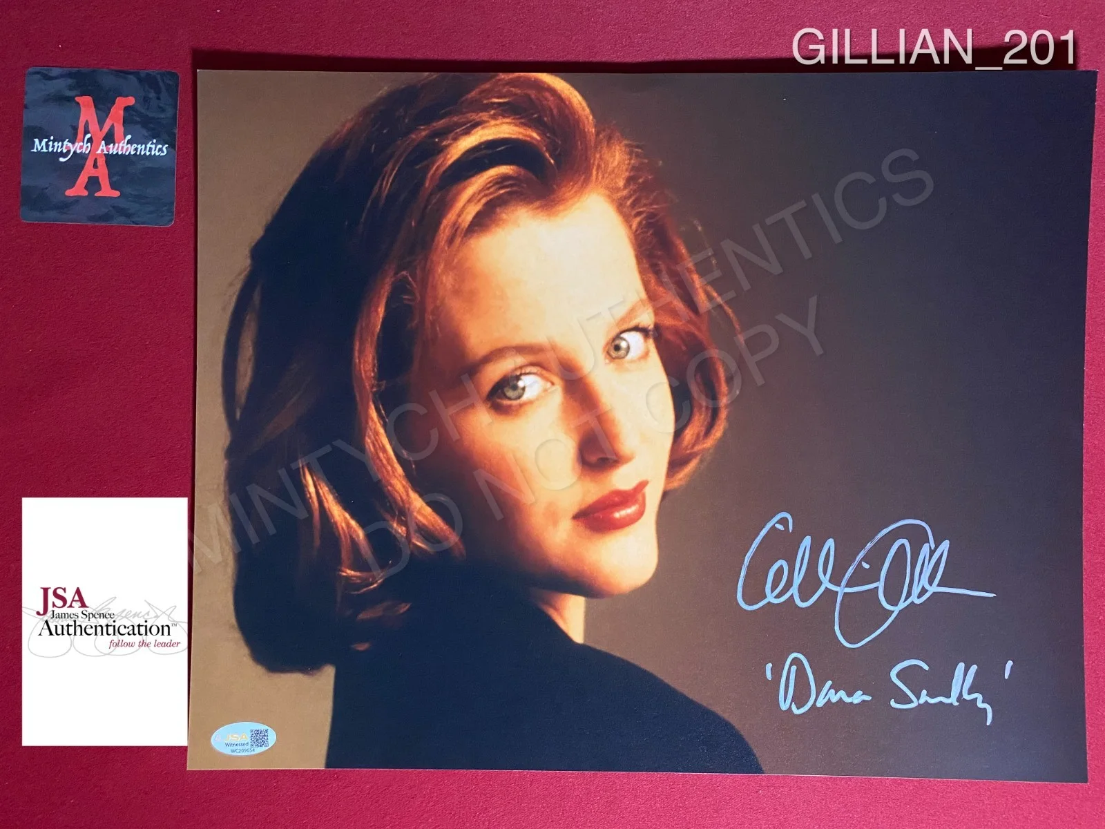 Gillian Anderson — Gillian Anderson autographed signed 11x14 photo The X-Files JSA COA Dana Scully