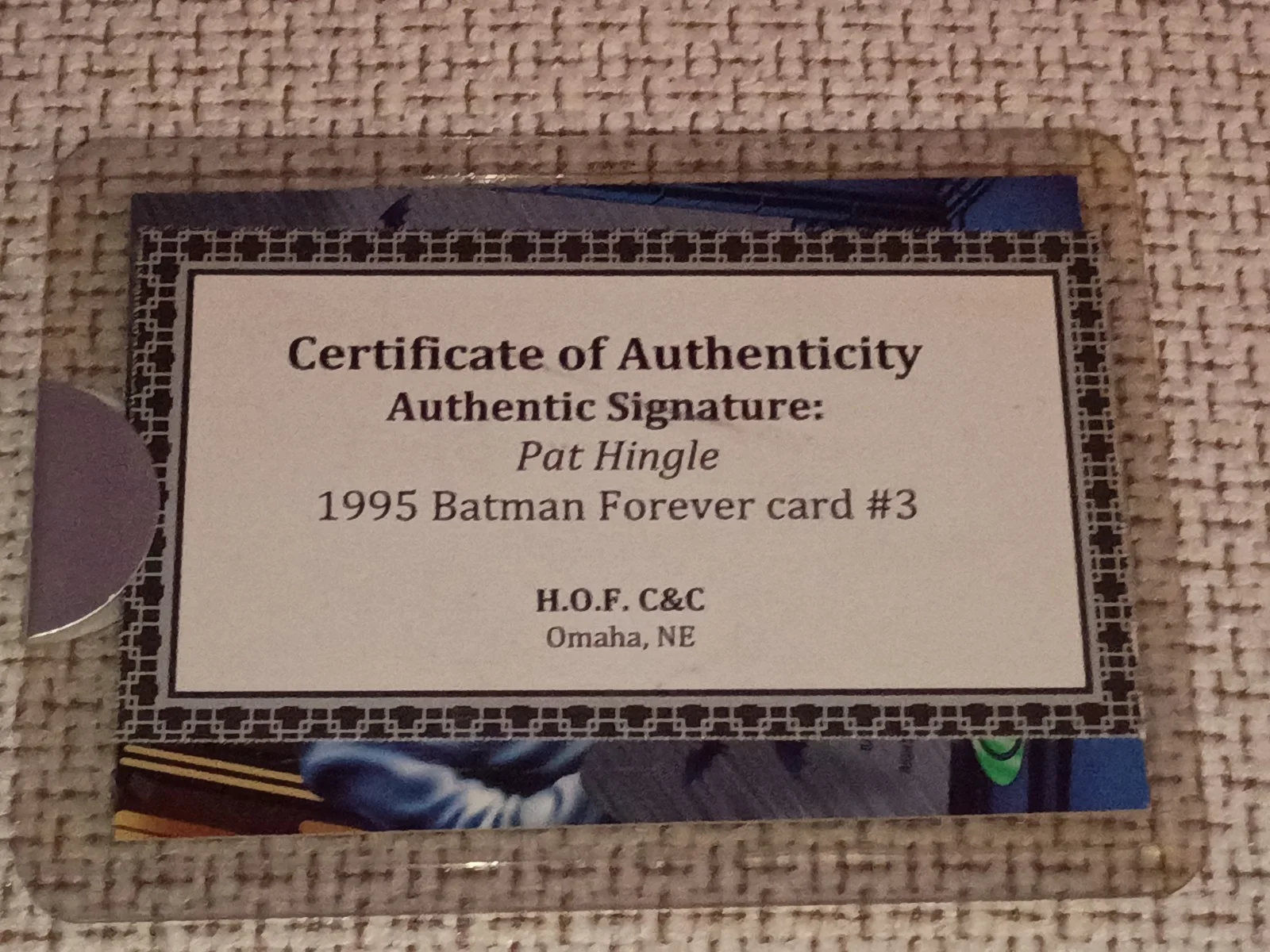 Pat Hingle Signed Autographed Fleer Batman Forever Metal Card, image 2
