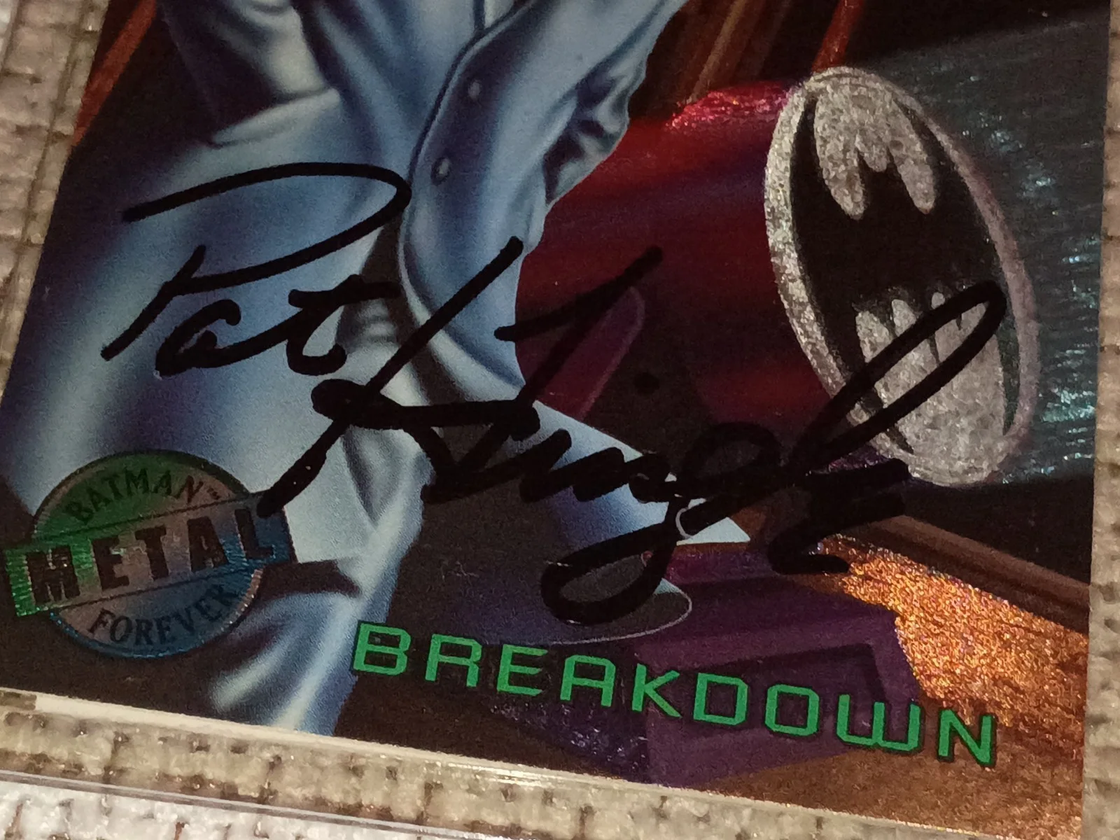 Pat Hingle Signed Autographed Fleer Batman Forever Metal Card, image 3