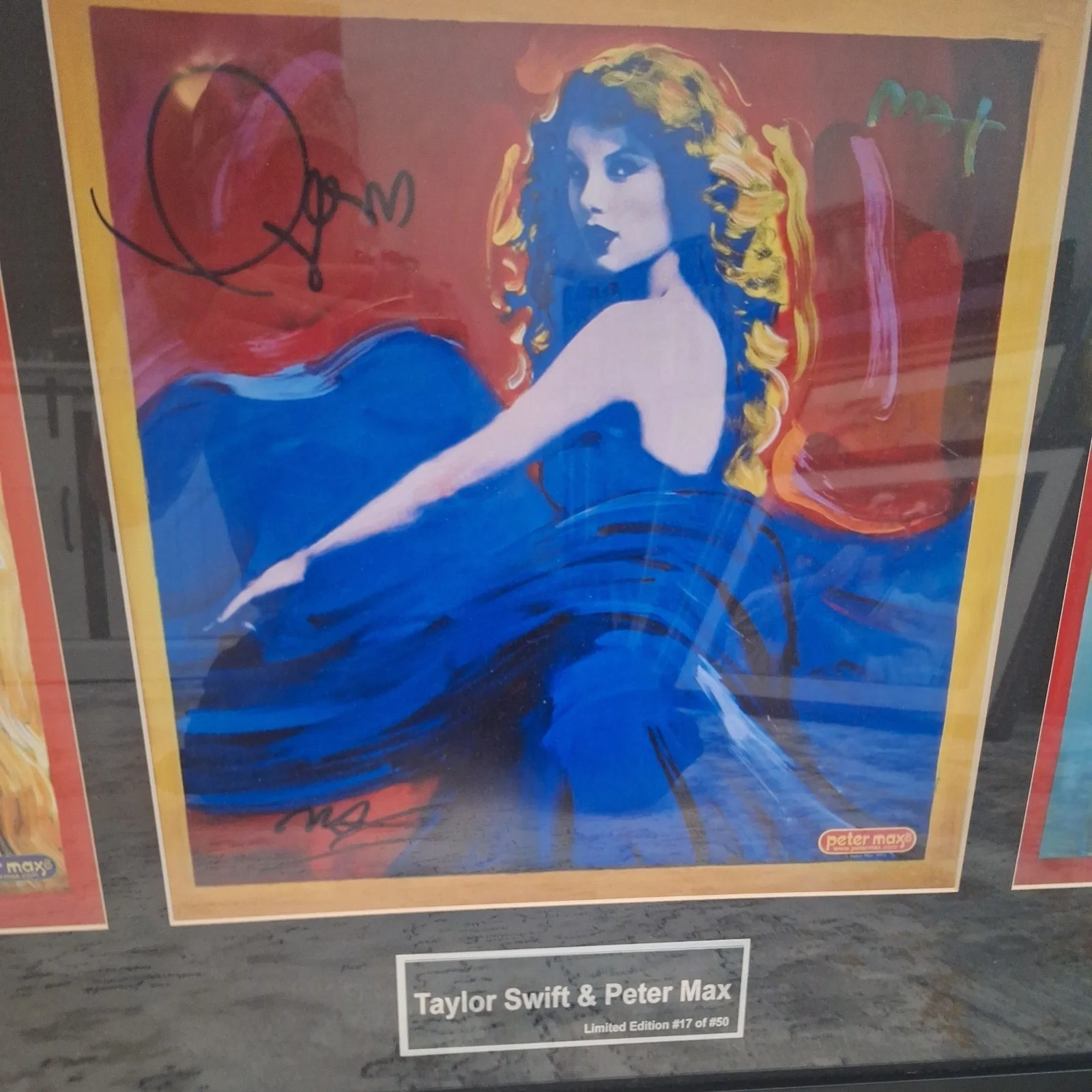 THE ULTIMATE TAYLOR SWIFT PETER MAX HAND SIGNED TRYPTICH LIMITED ED & NUMBERED, image 3