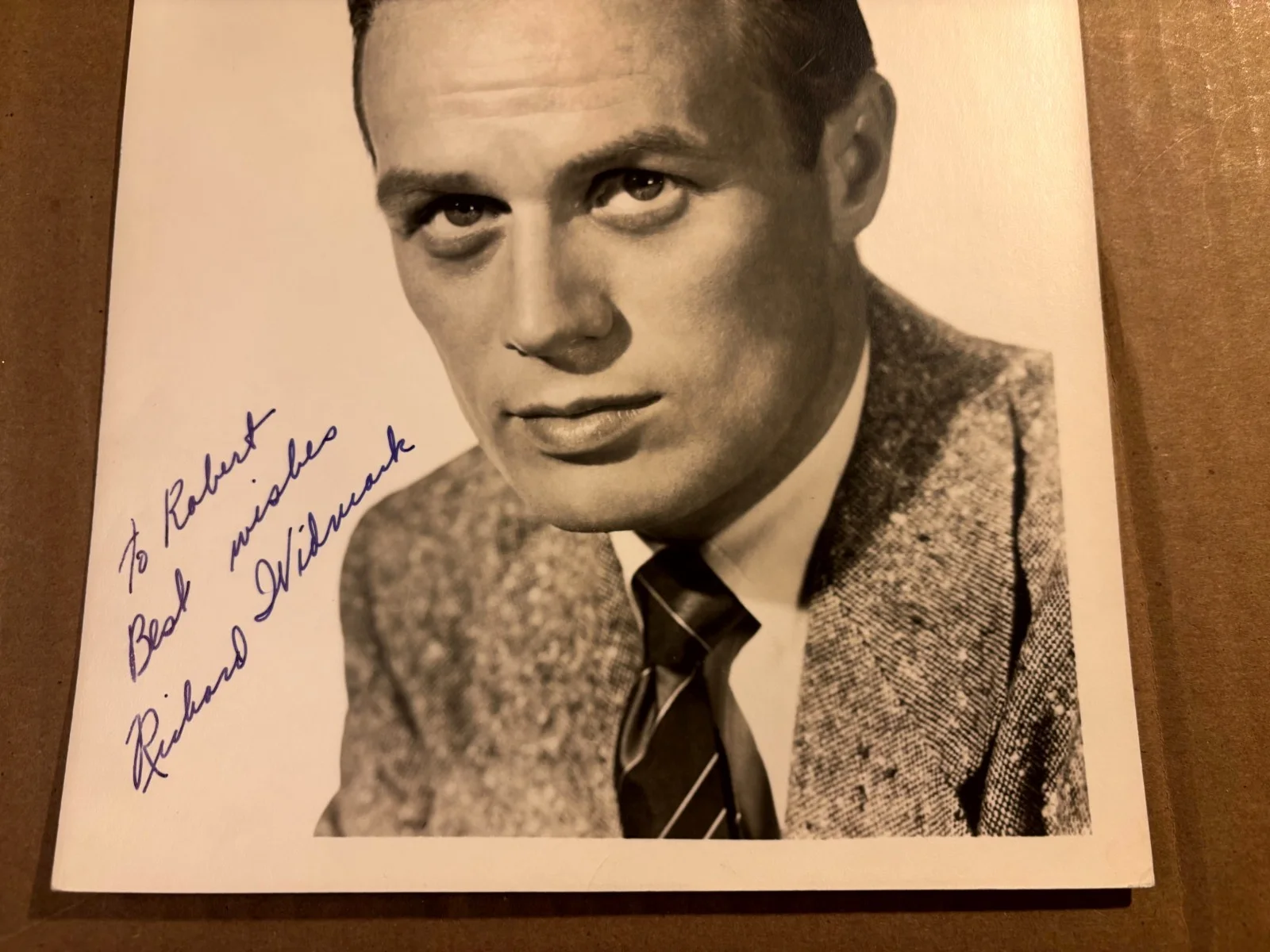 Richard Widmark Great Rare Very Early Autographed 8/10 Photo 40s Kiss Of Death, изображение 3