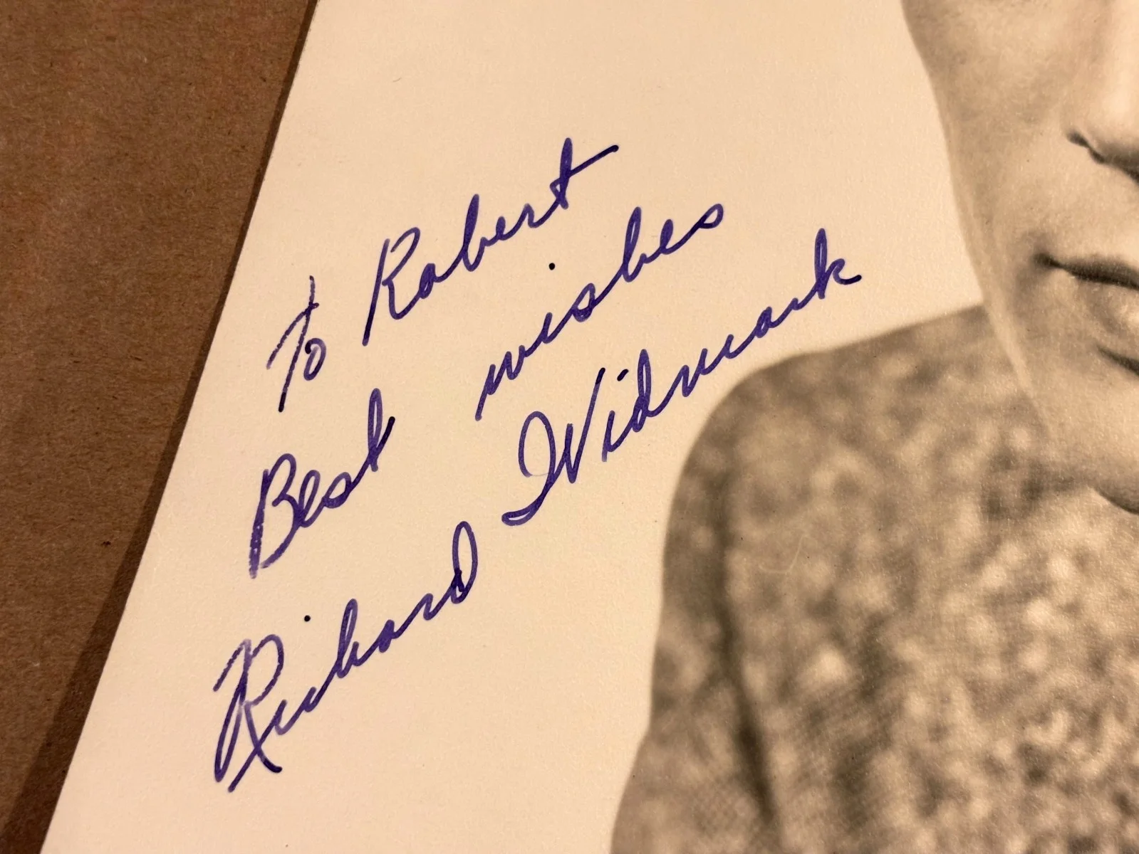 Richard Widmark Great Rare Very Early Autographed 8/10 Photo 40s Kiss Of Death, изображение 5