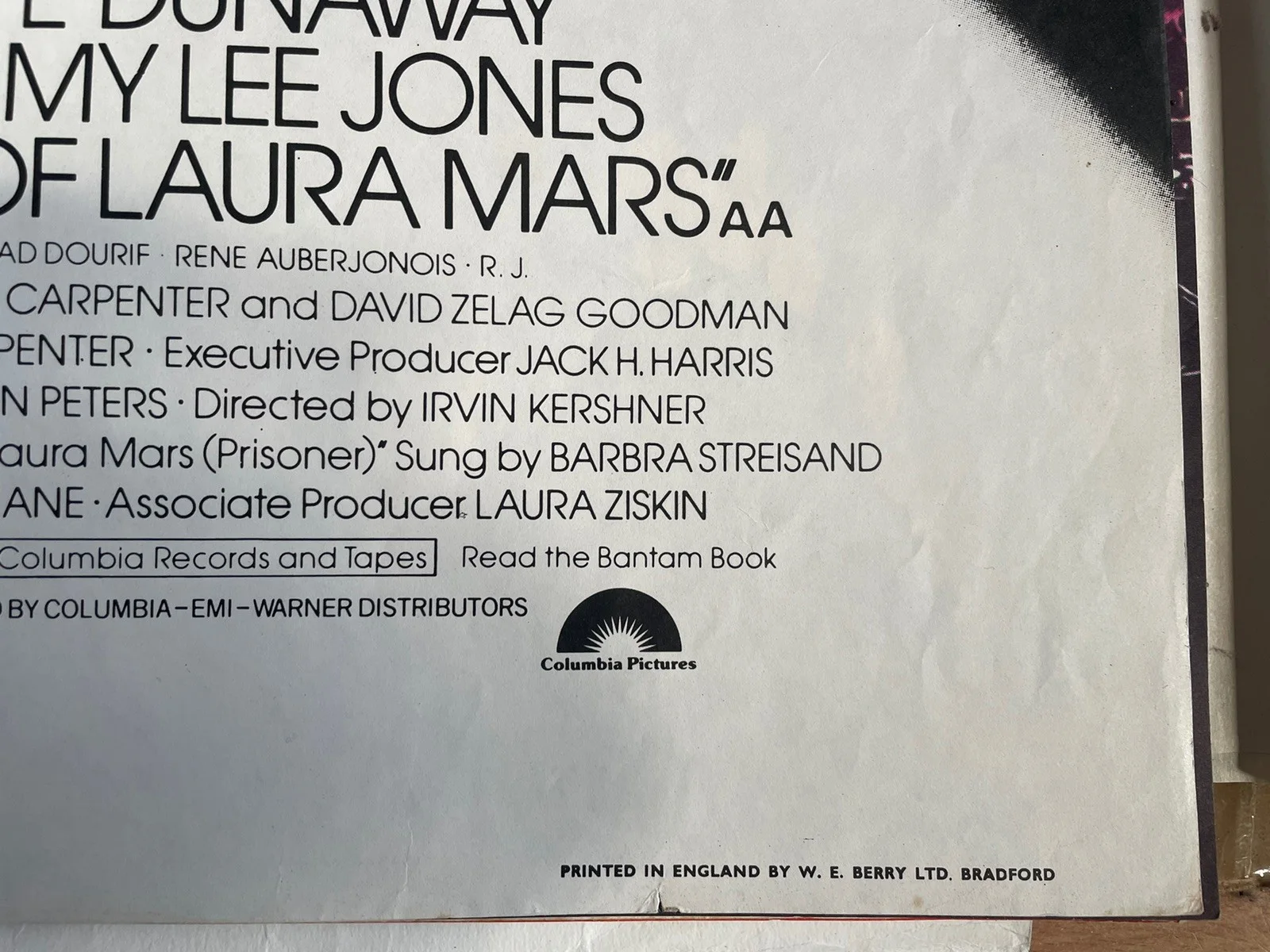 Eyes of Laura Mars Original UK Quad Poster Faye Dunaway Slasher 1978 Rare, изображение 5