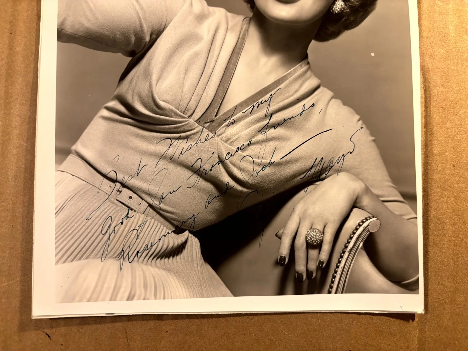 Virginia Mayo Rare Early Autographed 8/10 Photo 40s White Heat Best Years Lives, изображение 3