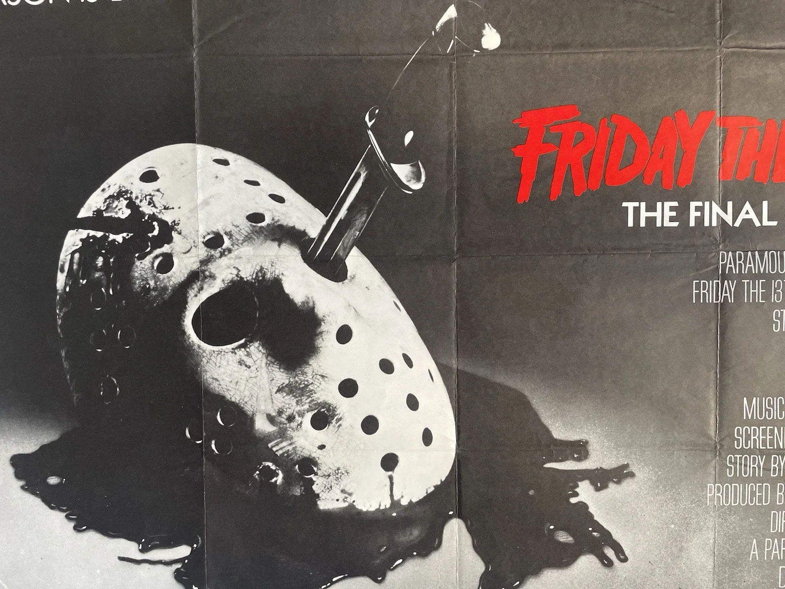 Friday The 13th The Final Chapter Original UK Quad Poster Slasher 1980’s Rare, image 2