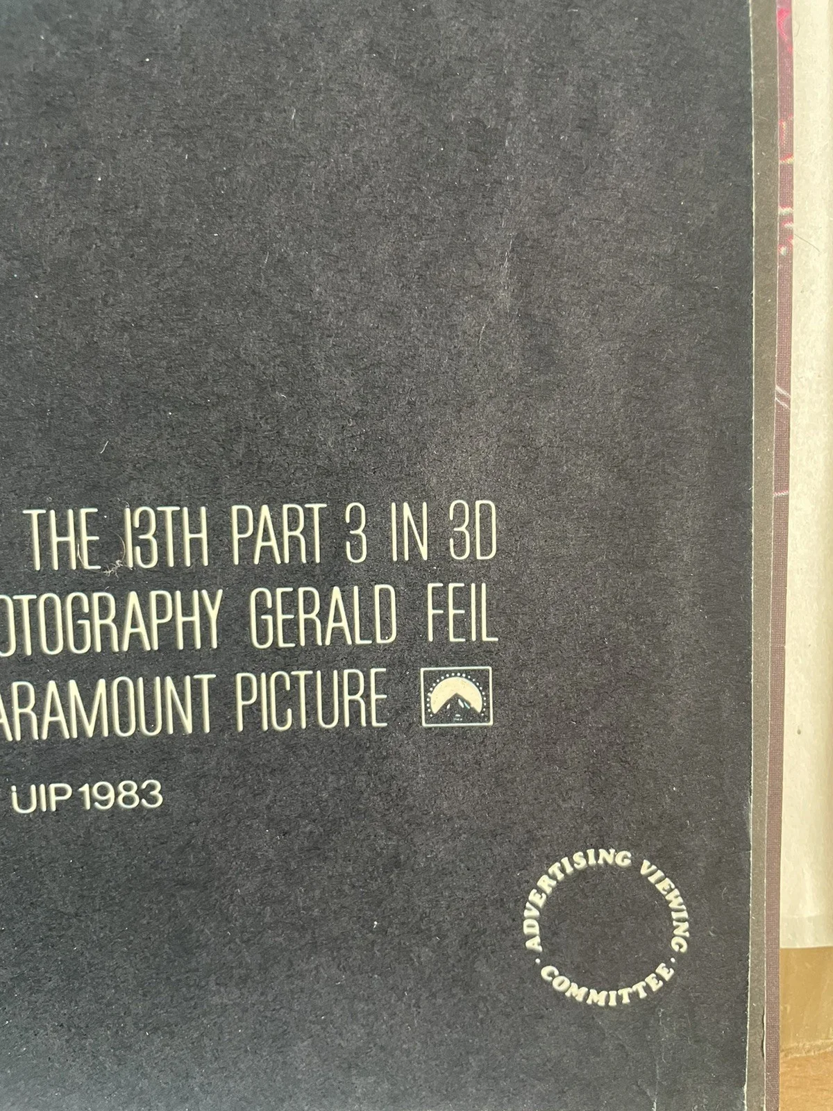 Friday The 13th Part 3 3-D Original UK Quad Horror Poster Slasher 1980’s Rare, image 2