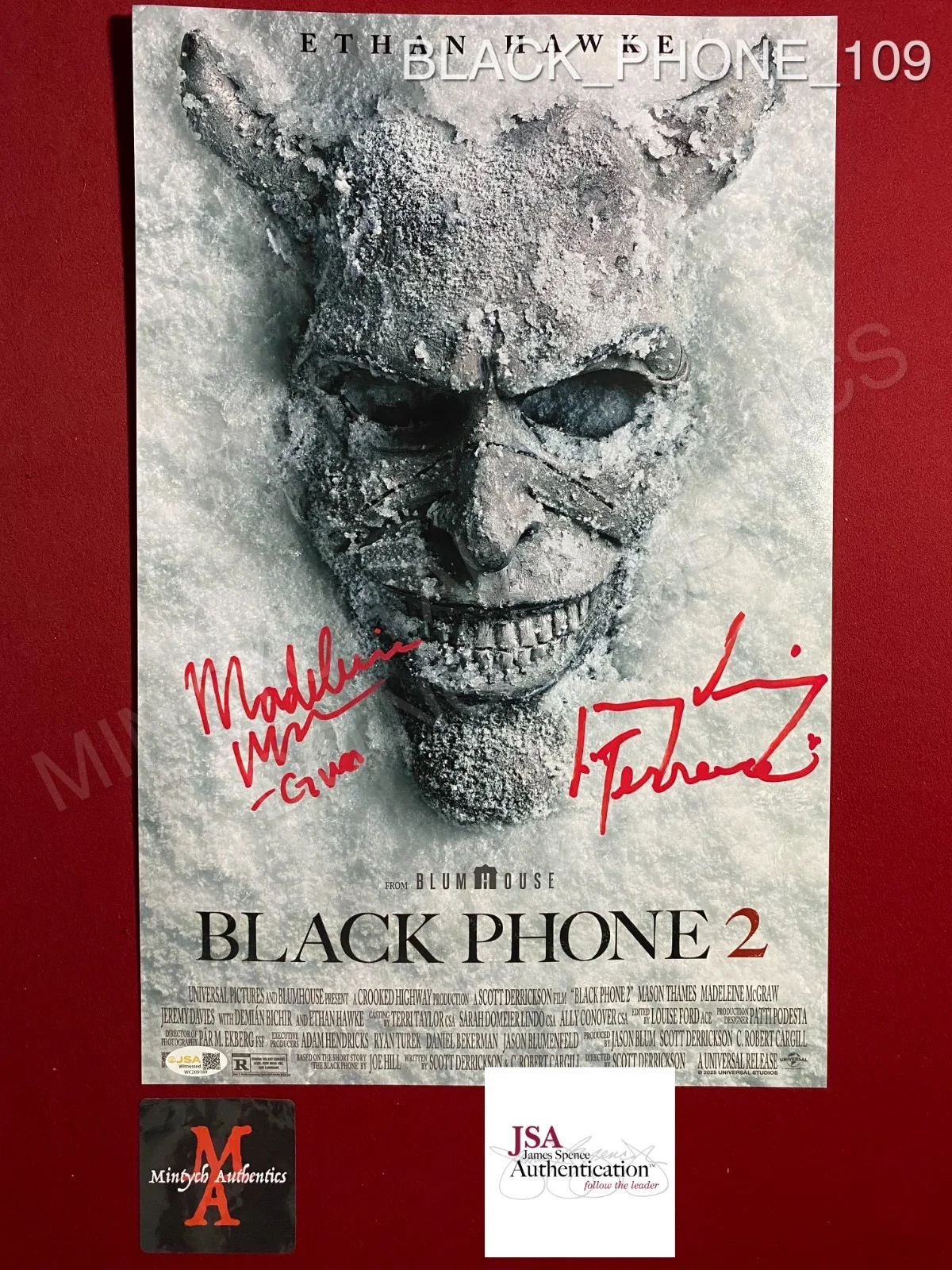 Madeleine McGraw — Madeleine McGraw Jeremy Davies dual signed 11x17 photo Black Phone 2 JSA COA