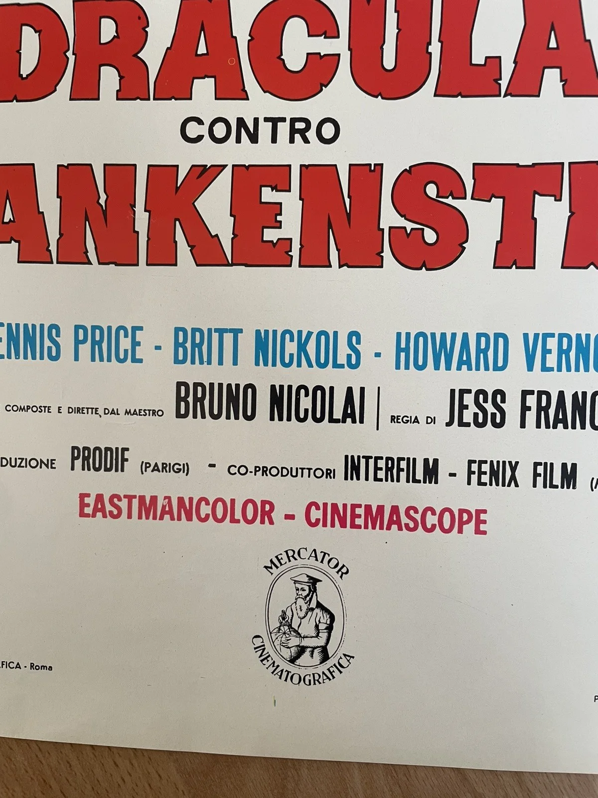 Dracula Prisoner of Frankenstein 1972 Jess Franco Original Locandina Film Poster, изображение 2