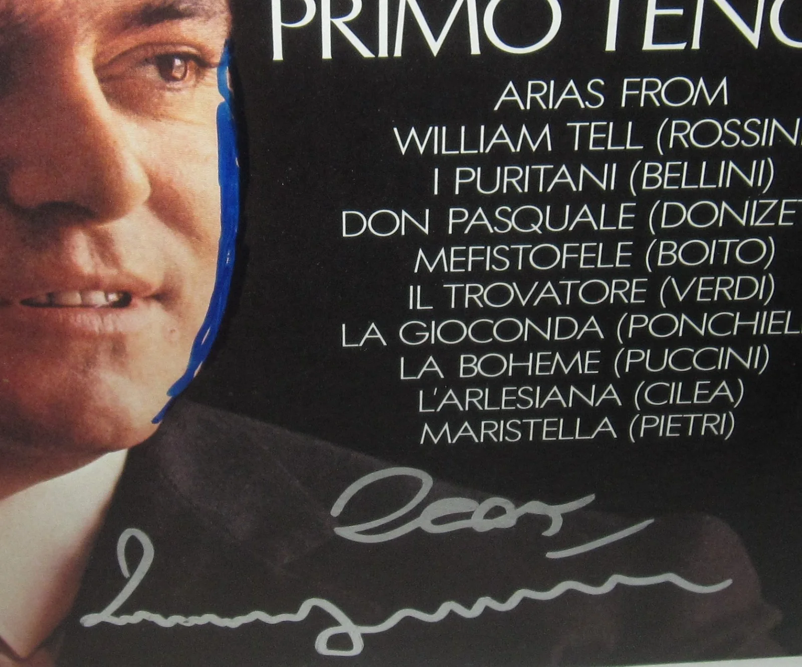 LUCIANO PAVAROTTI SIGNED PRIMO TENORE ALBUM VINYL THREE TENORS AUTOGRAPH JSA COA, image 2