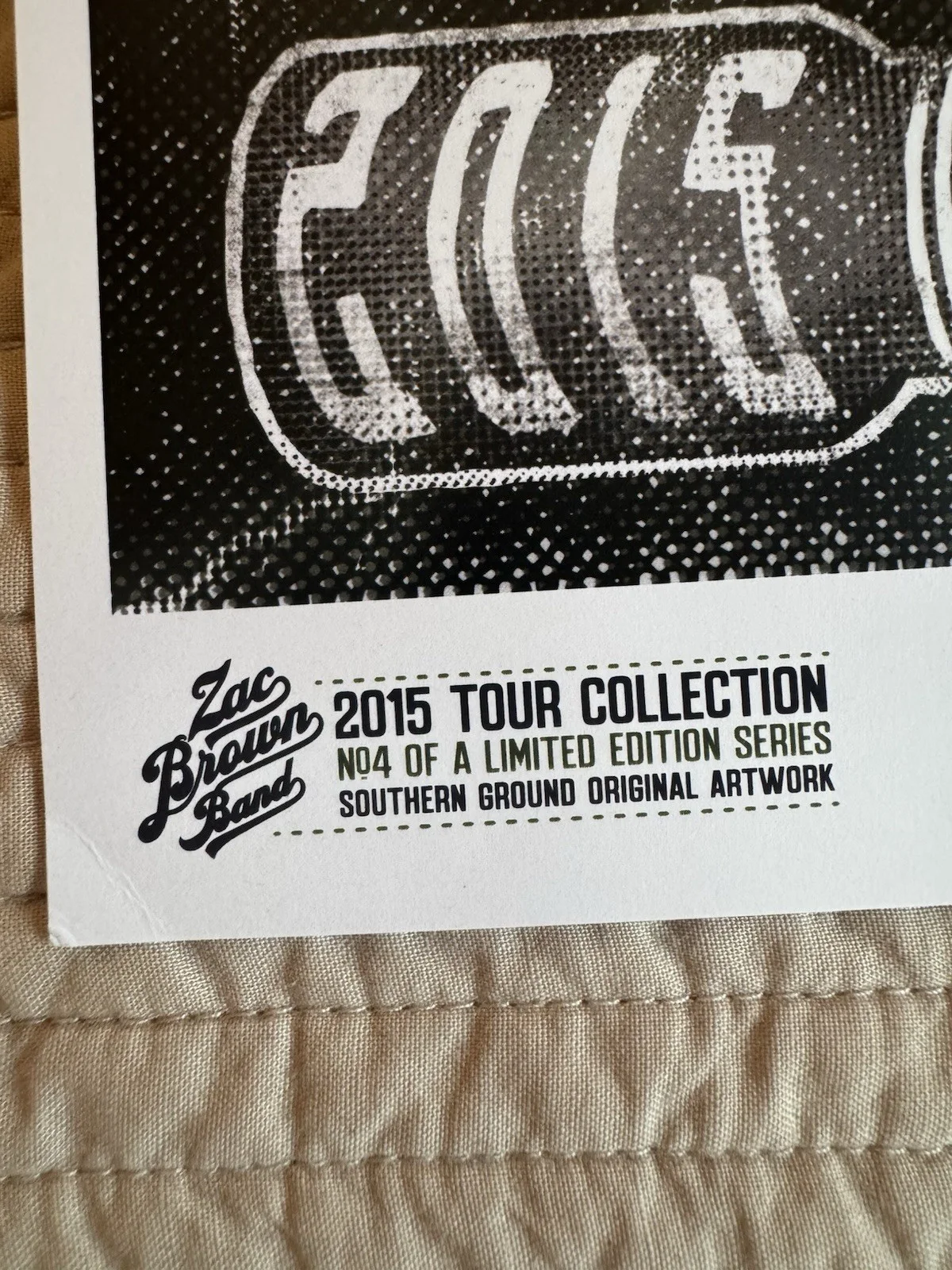 Zac Brown Band - 2015 Tour Collection Autographed Poster #4 - 122/500, image 2