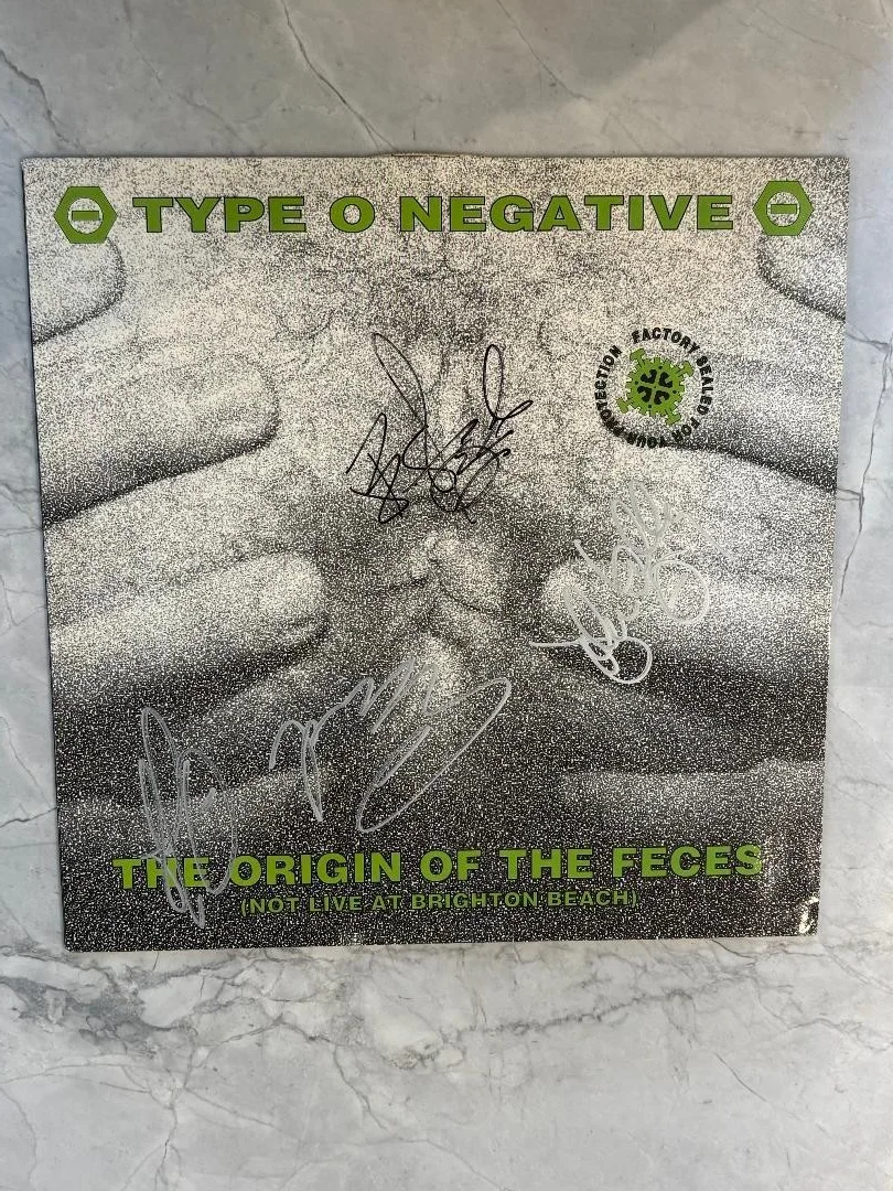 TYPE O NEGATIVE - LP Record - THE ORIGIN OF THE FECES - Autograph Sign - STEELE, image 2