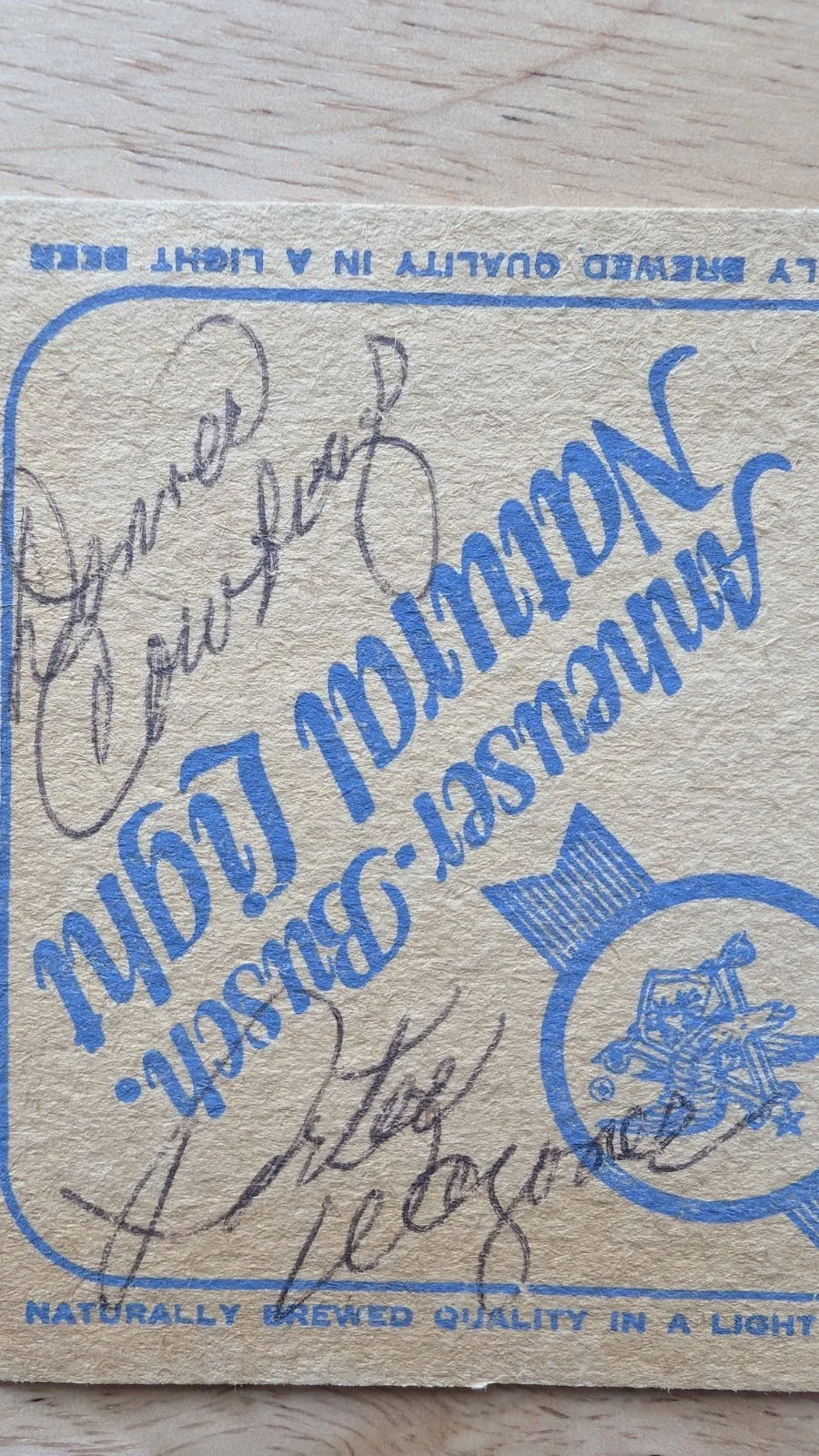 Autograph Porter Wagoner Signed Beer Coaster Inscribed Denver Cowboys, изображение 2