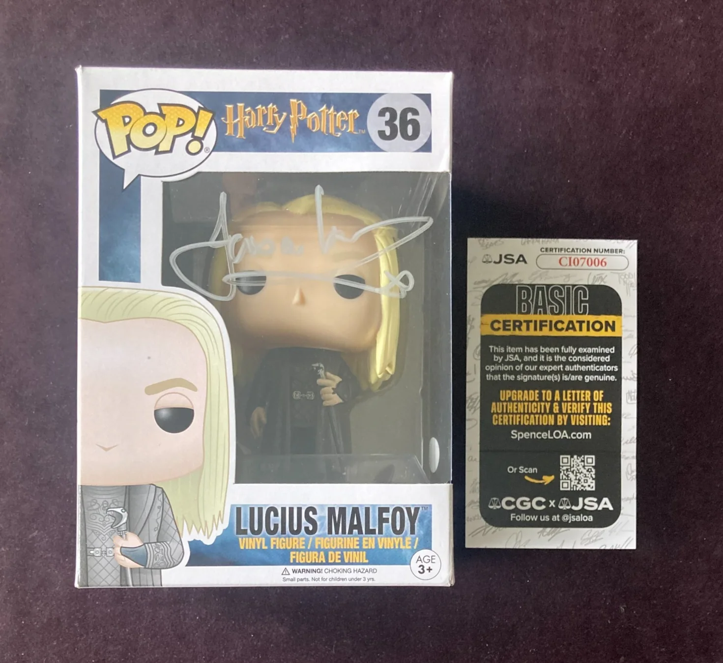 Jason Isaacs — Jason Isaacs Lucius Malfoy signed autographed Funko Pop #36 w/ case JSA