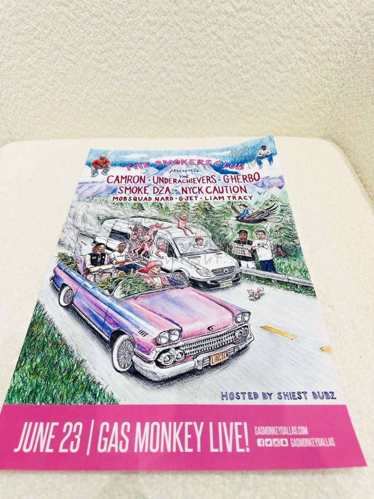 actors — THE BREAKFAST CLUB June 23 Gas Monkey Live Signed Promo Poster 11x17, изображение 3