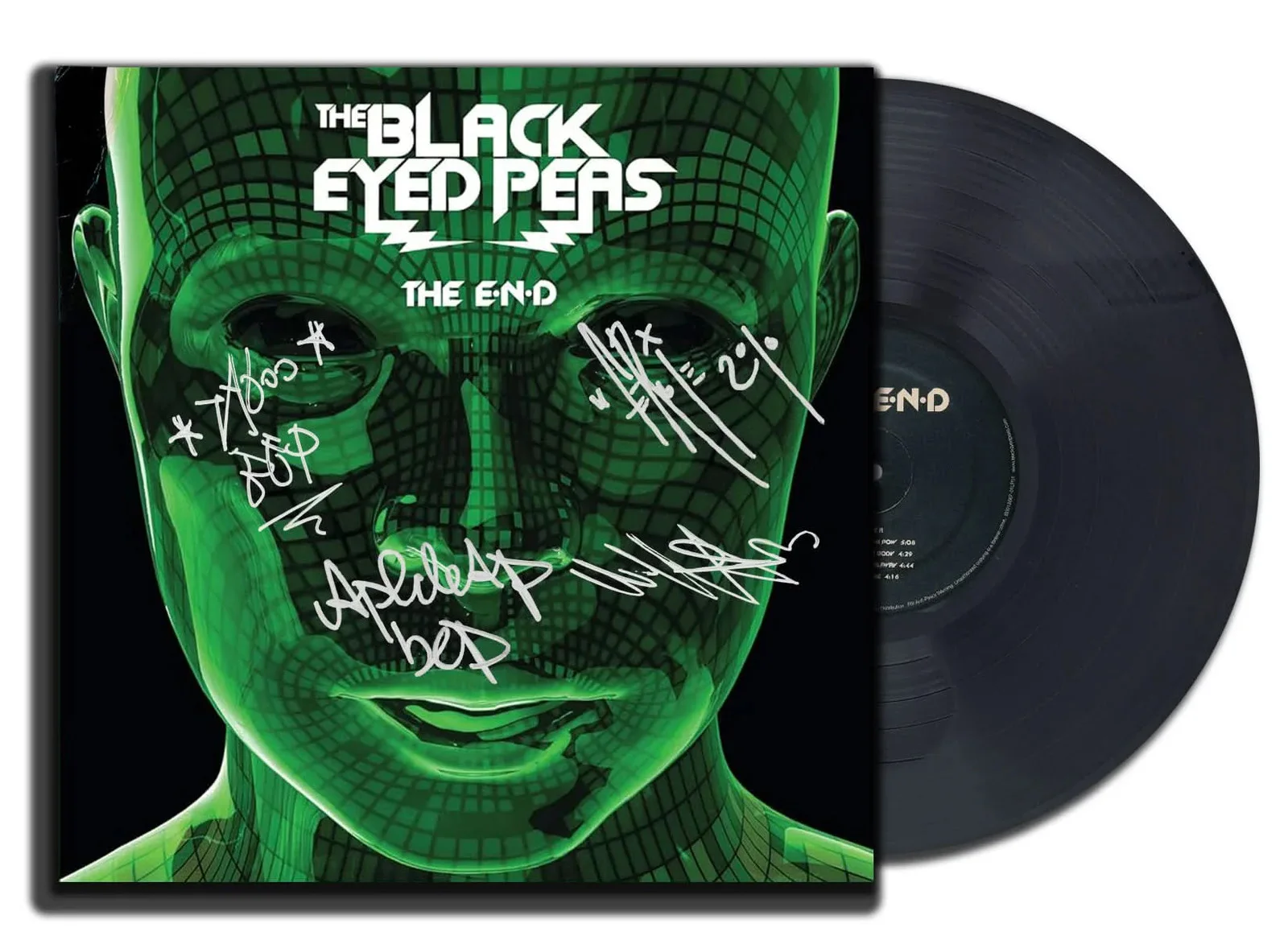 The Black Eyes Peas Signed THE END Autographed Vinyl Album LP, image 2