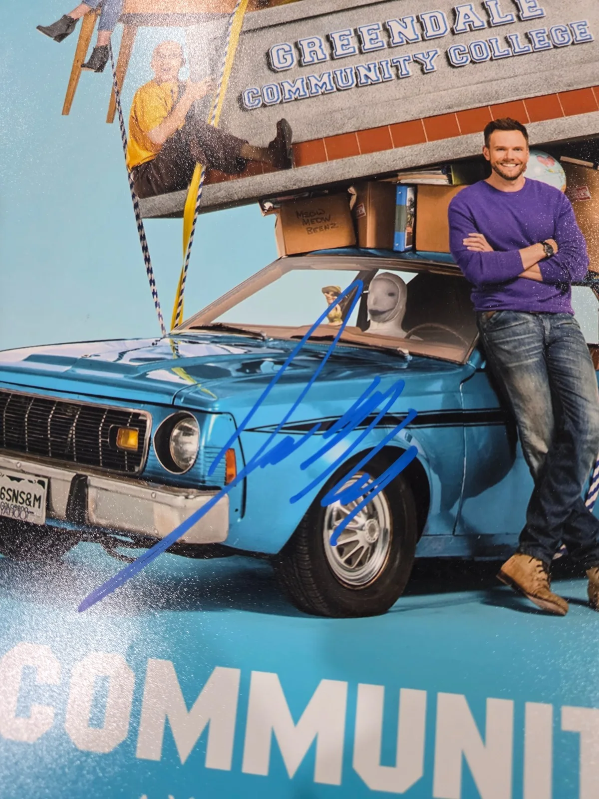 Joel McHale, Alison Brie — Community Cast Signed Autographed 12X18 Poster joel mchale allison brie coa jsa, image 2