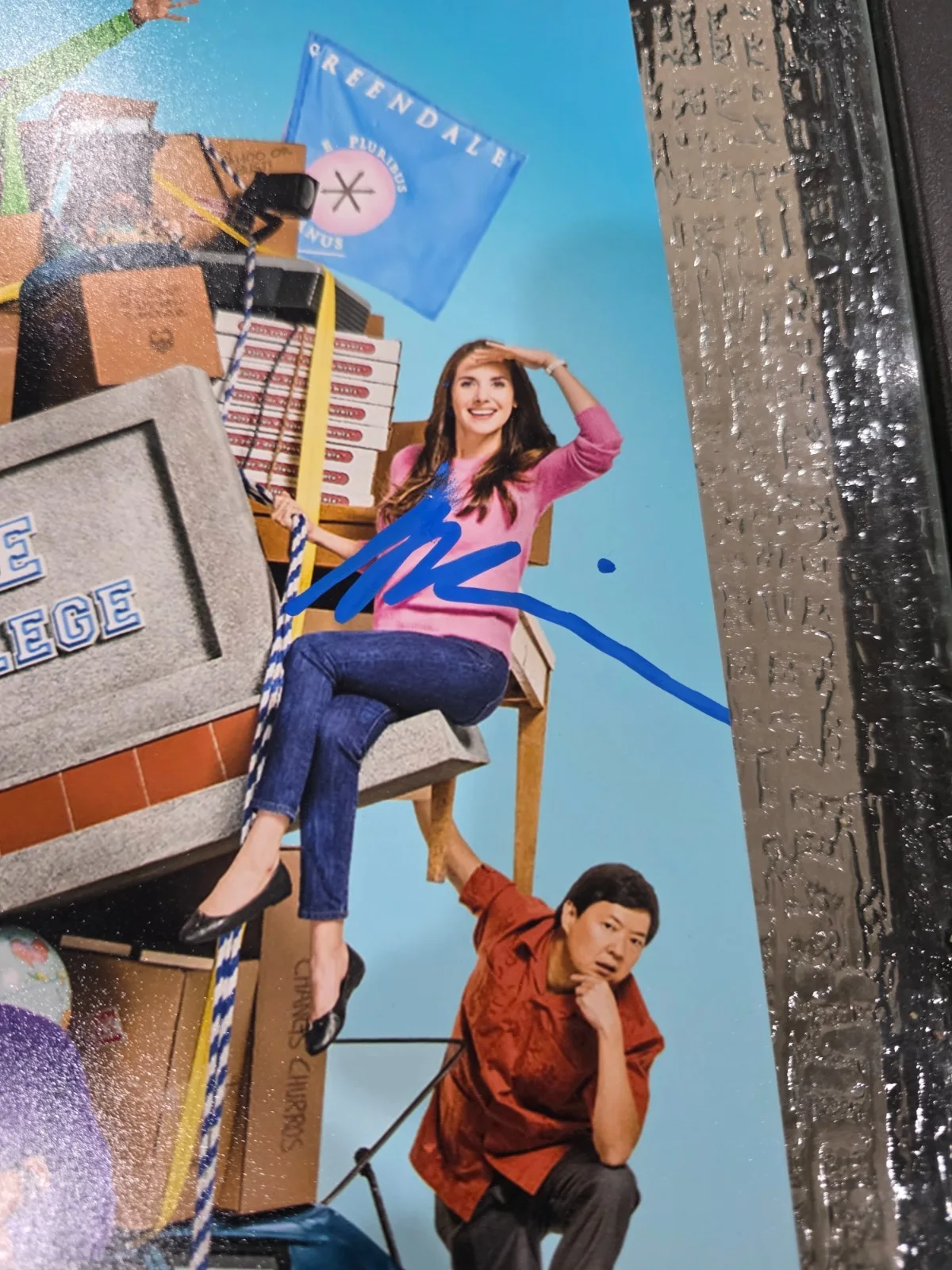 Joel McHale, Alison Brie — Community Cast Signed Autographed 12X18 Poster joel mchale allison brie coa jsa, image 3