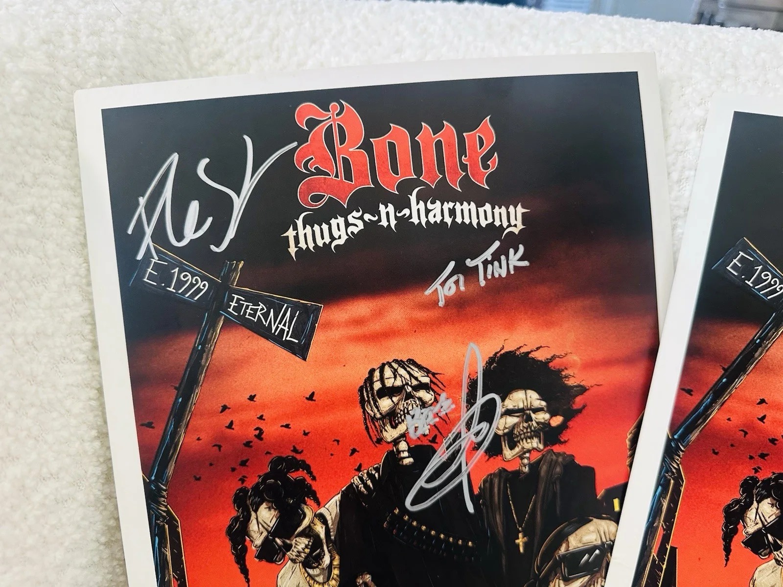 3 Bone Thugs N Harmony E. 1999 Eternal Hand Signed Promo 8.5 X 11 L@@K, image 2